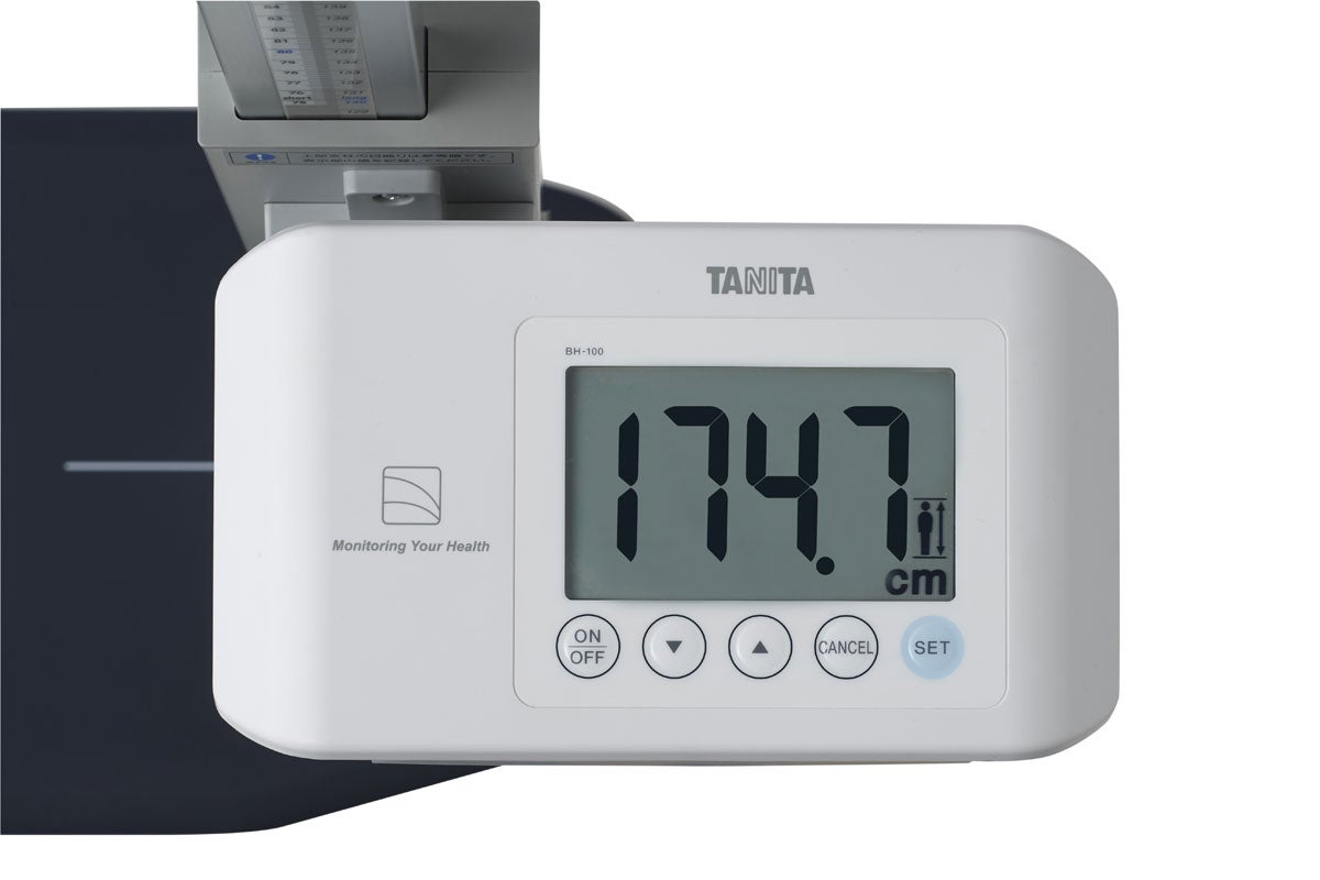 ネット通販 タニタ 動身長計 BH-100 ホワイト＆ネイビー ドットコード デジタル表示 TANITA 体重計 FONDOBLAKA