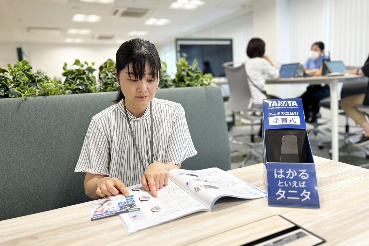 カタログの校正をしている様子