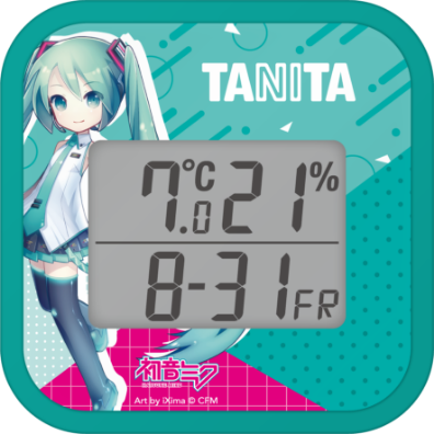 デジタル温湿度計 TT-CU ピアプロキャラクターズモデル カラー：初音ミク