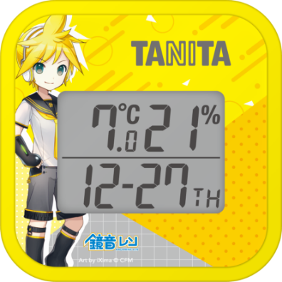 デジタル温湿度計 TT-CU ピアプロキャラクターズモデル カラー：鏡音レン