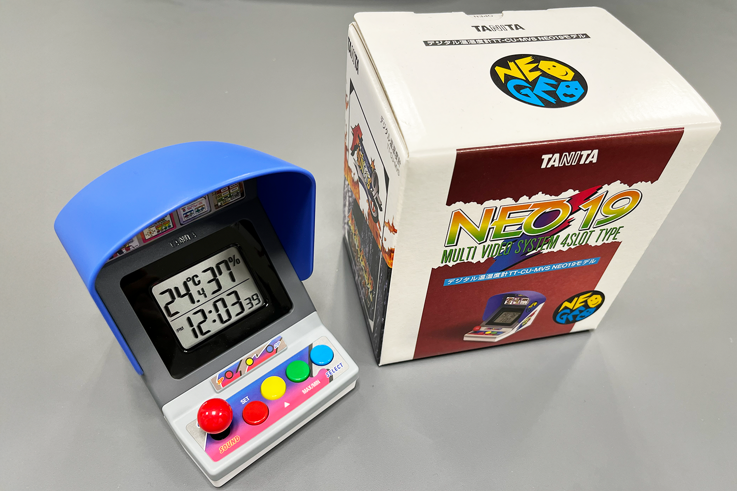 デジタル温湿度計TT-CU-MVS NEO19モデルと外箱