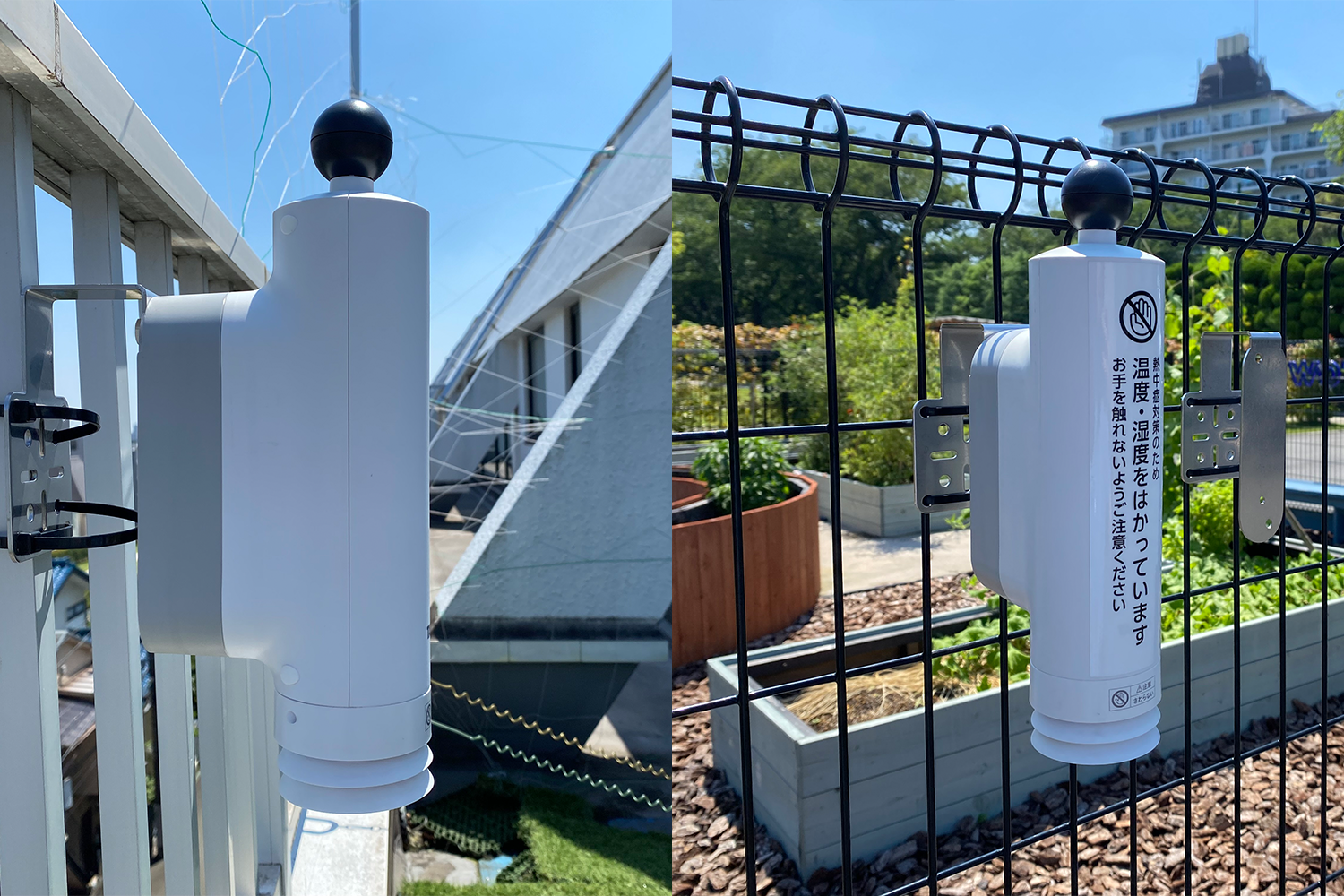 黒球式暑さ指数計「TC-350」が設置されている様子